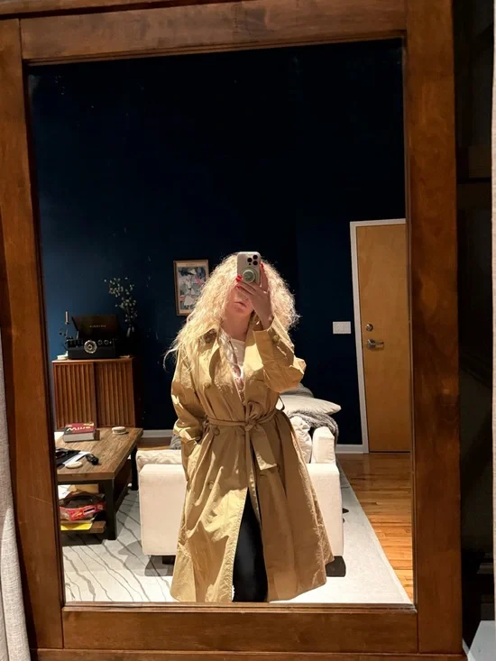 Vince Beige Trench Coat with Waist Tie - Picture 4 of 7